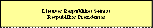 Lietuvos Respublikos Seimas
Respublikos Prezidentas

